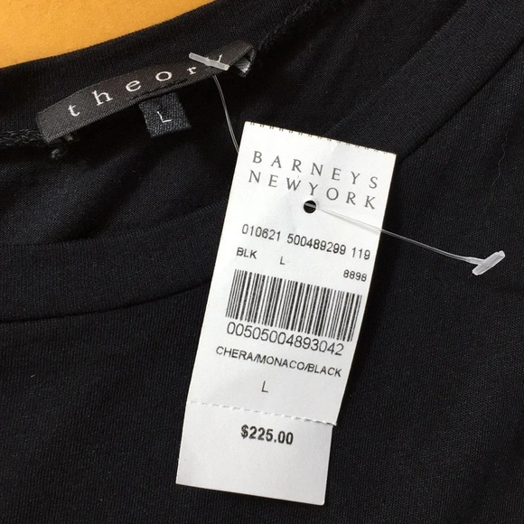 Theory Black Dress Short Sleeve Dropped Waist - Picture 7 of 11